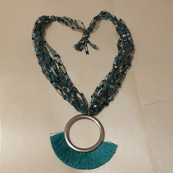 Ladder Ribbon Hand Croched Necklace! - Picture 3 of 9